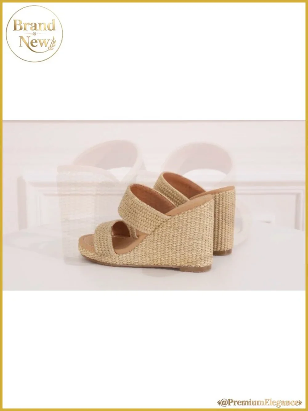 Women's Open Toe Espadrille Wedge Sandals Slip On Platform Heels